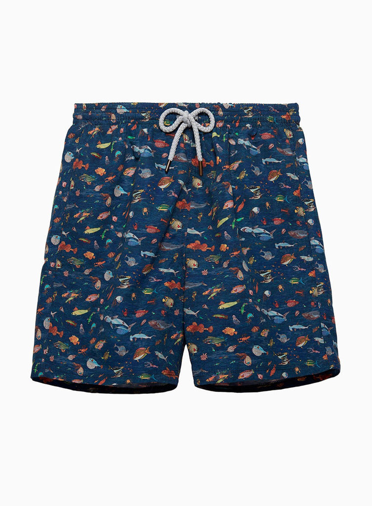 Mens Daddy & Me Swimshorts in Aquarium | Trotters London