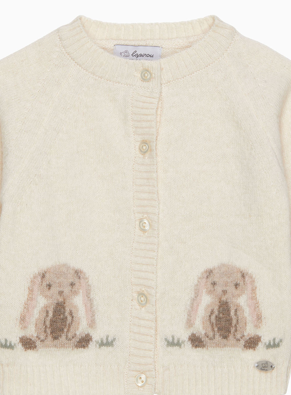 Baby Bunny Cardigan in Winter White Trotters London