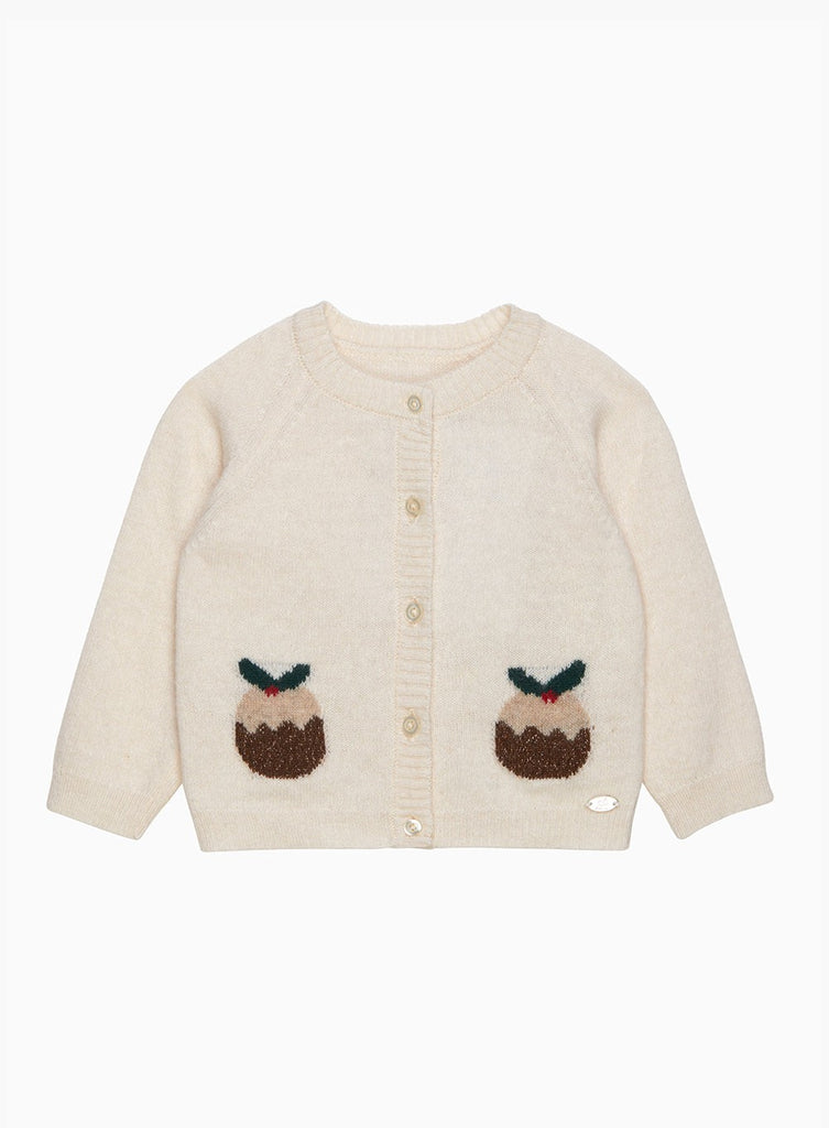 Lapinou Cardigan Baby Christmas Pudding Cardigan