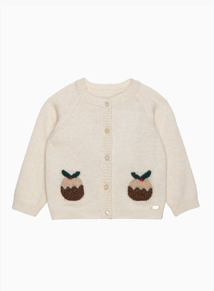 Lapinou Cardigan Baby Christmas Pudding Cardigan