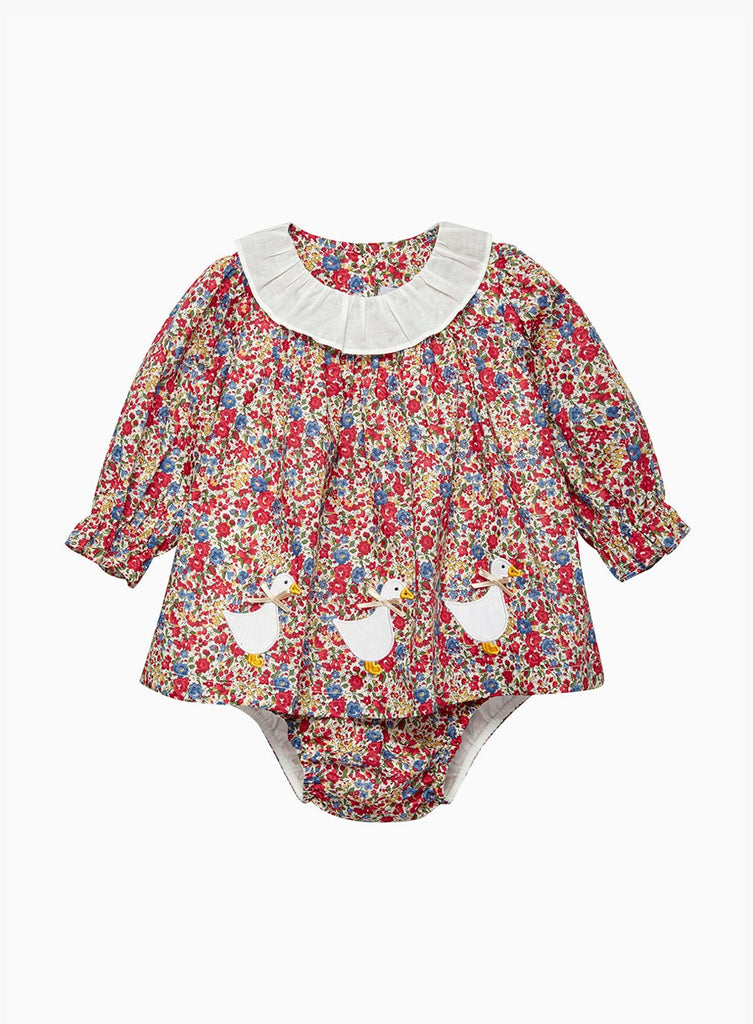 Lapinou Dress Baby Emma Floral Duck Dress