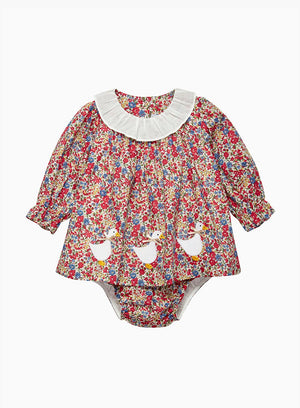 Lapinou Dress Baby Emma Floral Duck Dress