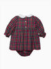 Lapinou Dress Baby Tartan Reindeer Smocked Dress