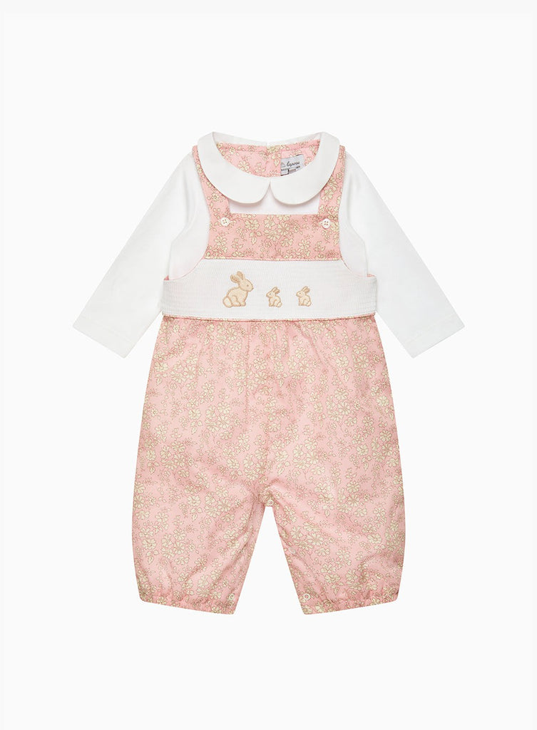 Lapinou Dungarees Baby Capel Bunny Smocked Dungarees