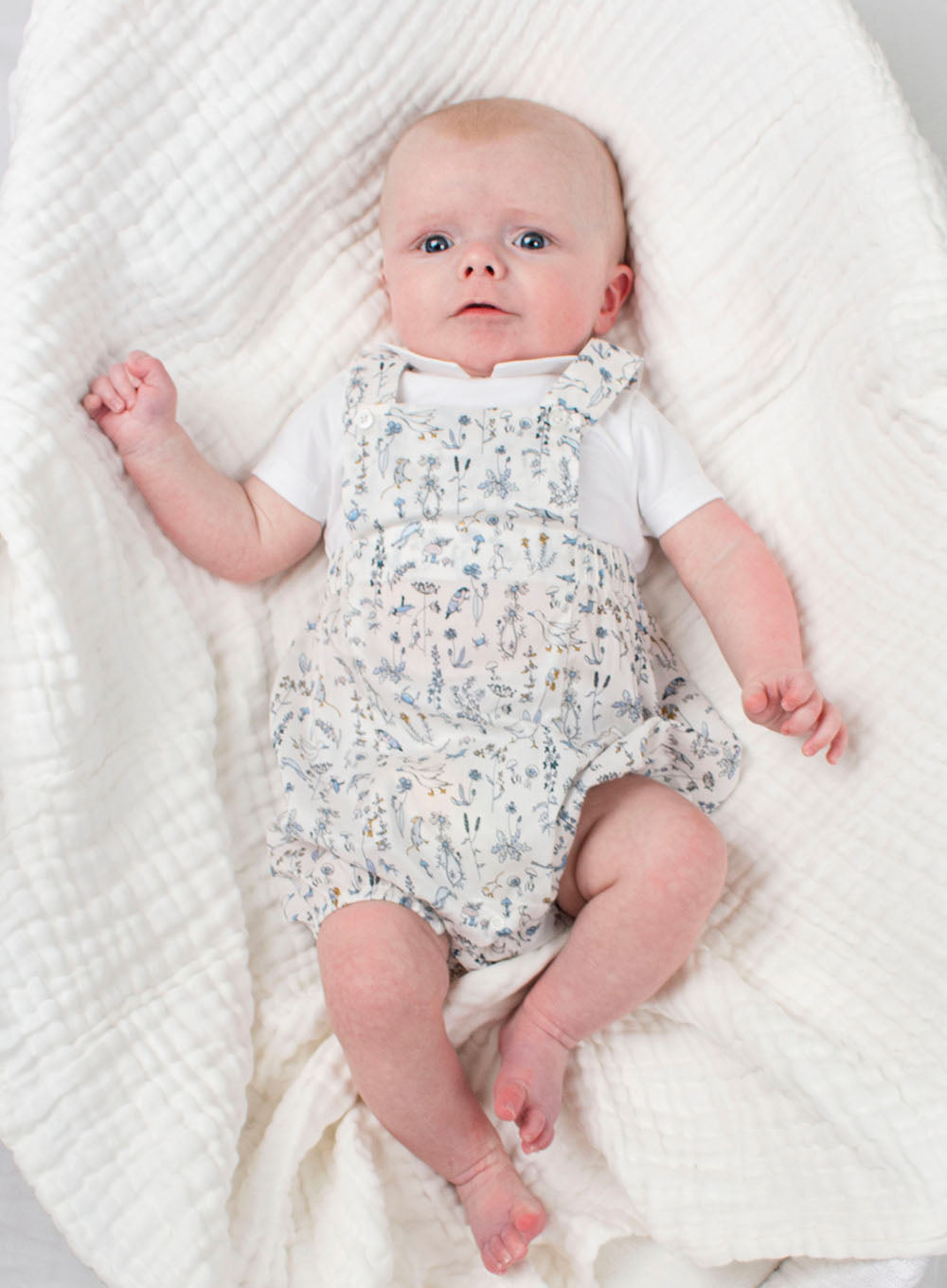 Newborn Theo Dungarees Blue Theo Trotters London