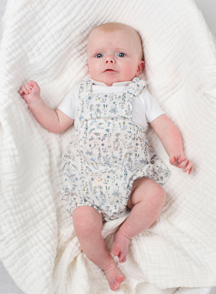 Newborn Theo Dungarees Blue Theo | Trotters London