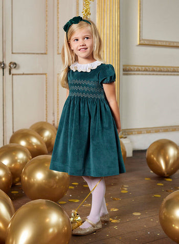 Lily Rose Velvet Big Bow Alice Band in Bottle Green | Trotters ...