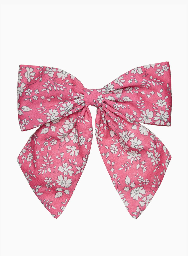 Lily Rose Clip Bow Hair Clip in Bright Pink Capel