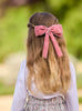 Lily Rose Clip Extra Large Velvet Bow Hair Clip in Blush