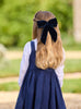 Lily Rose Clip Extra Large Velvet Bow Hair Clip in Navy