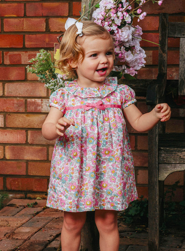 Lily Rose Baby Betsy Willow Dress Coral Betsy | Trotters London