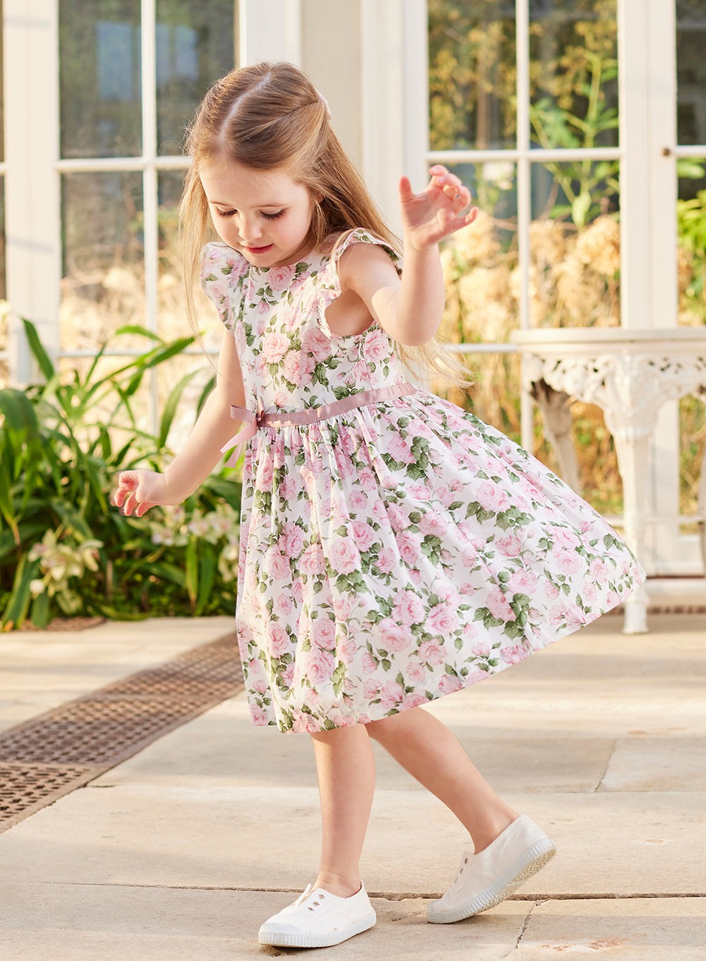 Lily Rose Girls Carline Dress Pink Carline Trotters London