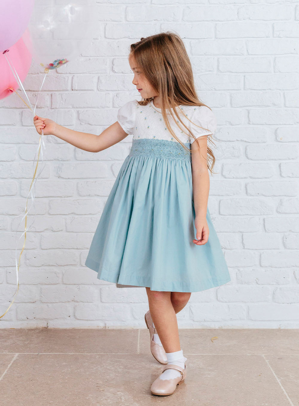 Light blue smocked store dress