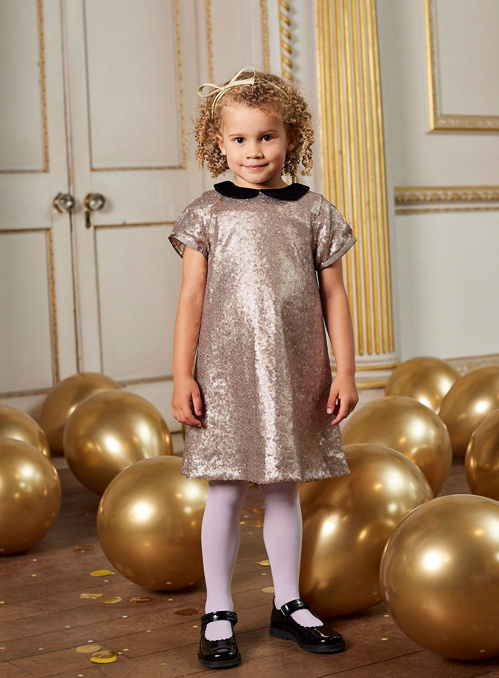 Gold sequin dress for little sale girl