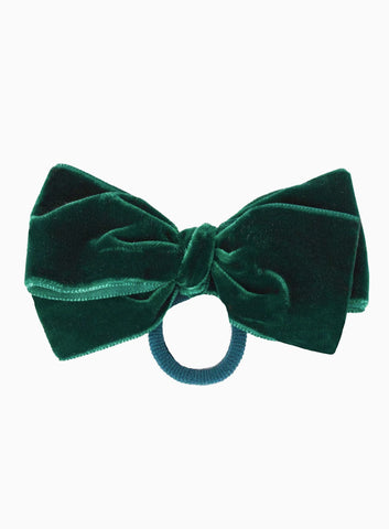 Lily Rose Velvet Big Bow Alice Band in Bottle Green | Trotters ...