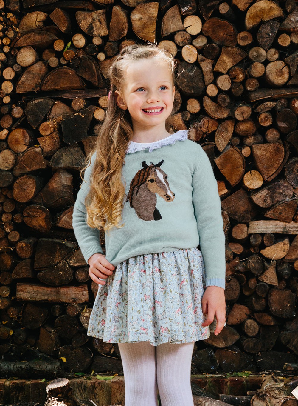 Lily Rose Girls Gymkhana Pony Bow Skirt in Green Gymkhana