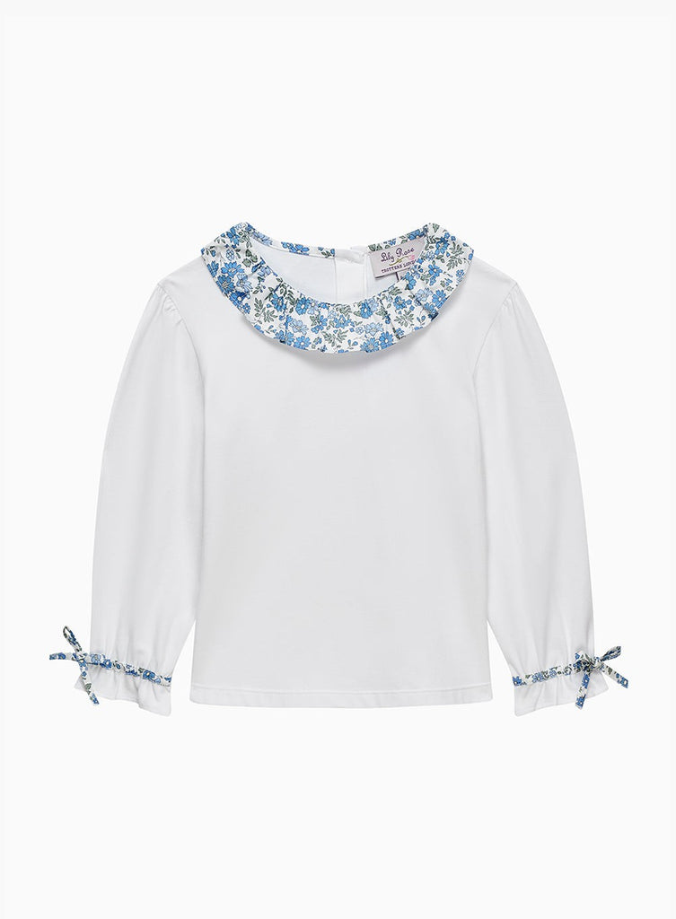 Lily Rose Top Willow Jersey Top in Blue Floret