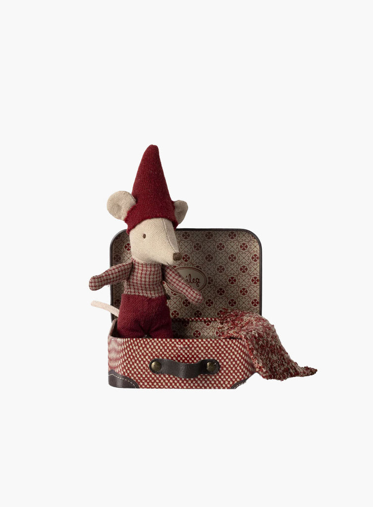 Maileg Toy Maileg Christmas Mouse with a Suitcase