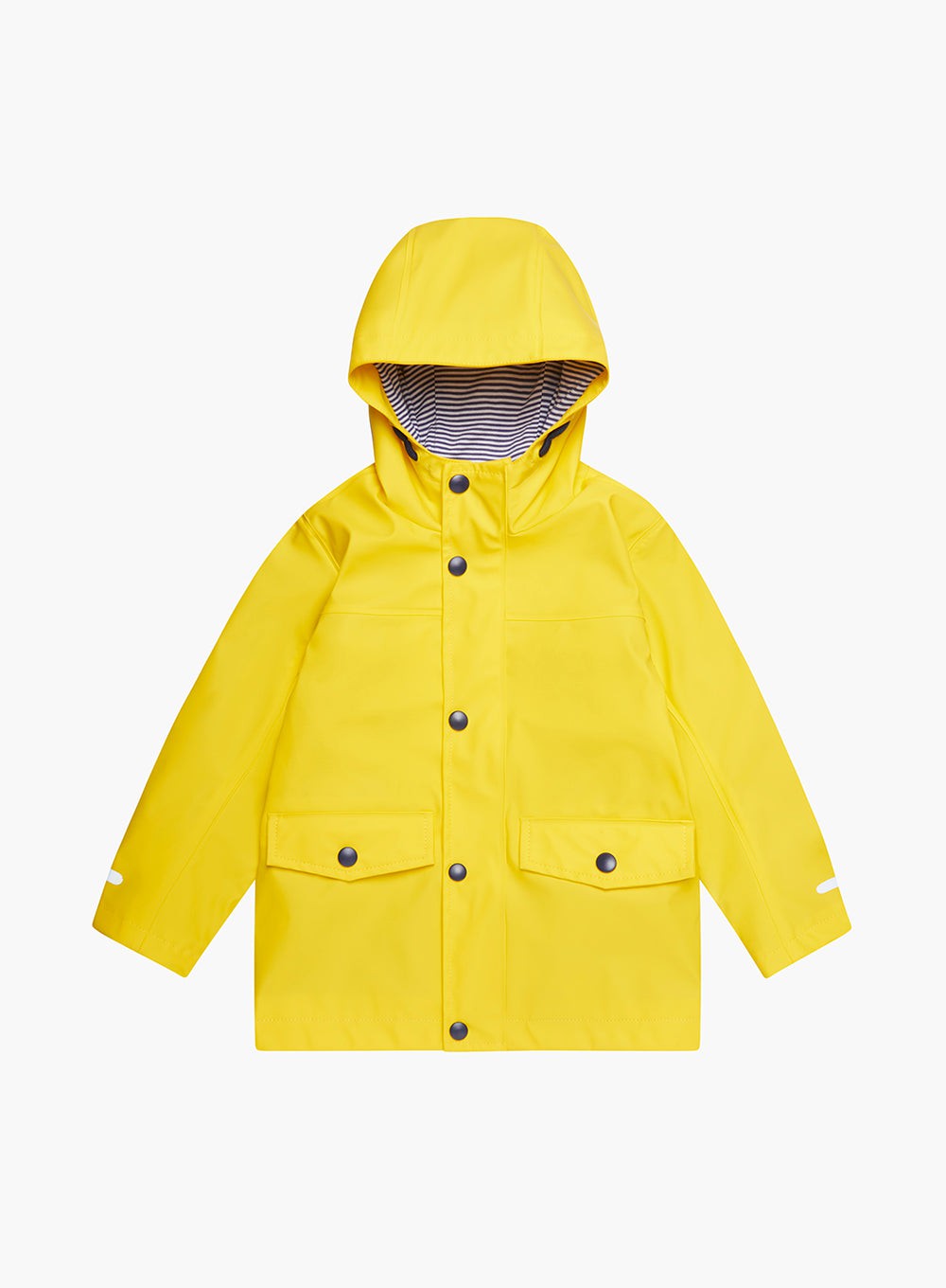 Yellow raincoat cheap with striped lining