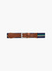 Thomas Brown Belt Elasticated Belt in Navy/Sage Stripe