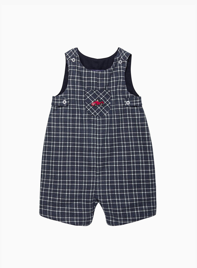 Thomas Brown Bib Shorts Baby Archie Romper in Car