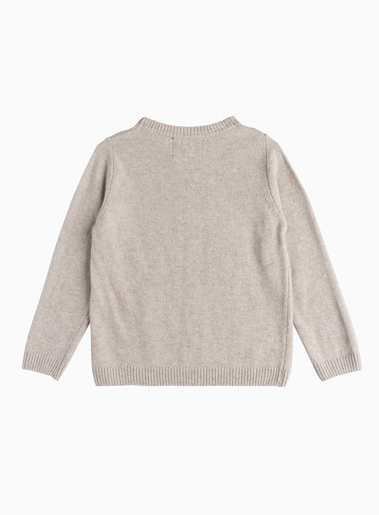 Thomas Brown Here Comes Trouble Jumper in Oatmeal | Trotters Childrenswear