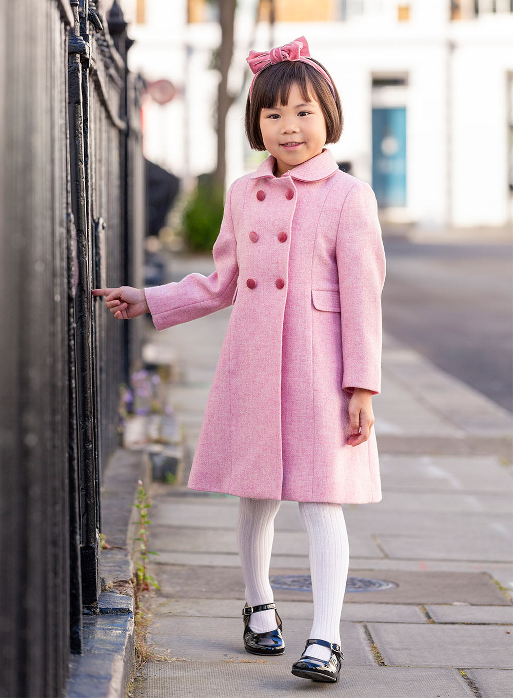 Trotters Heritage Classic Coat in Pale Pink Trotters London