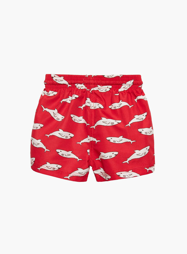 Baby Red Shark Swimshorts | Trotters London