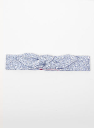 Confiture Alice Bands Cathy Jersey Bow Headband in Blue Floral