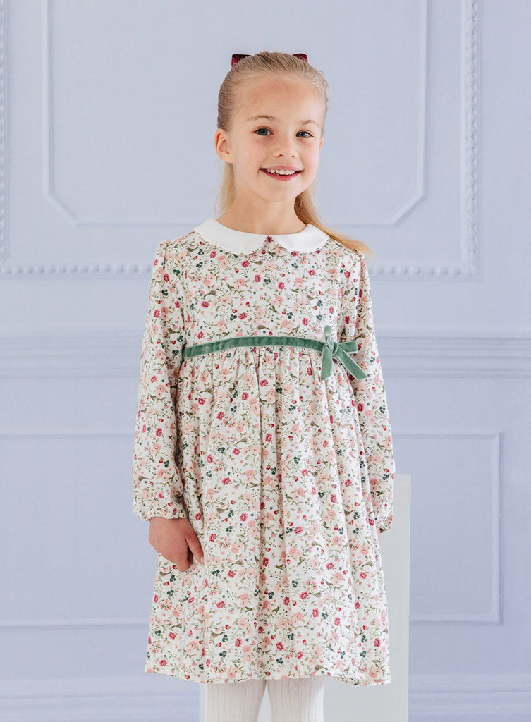 Girls Bella Smocked Dress in Ditsy Floral | Trotters