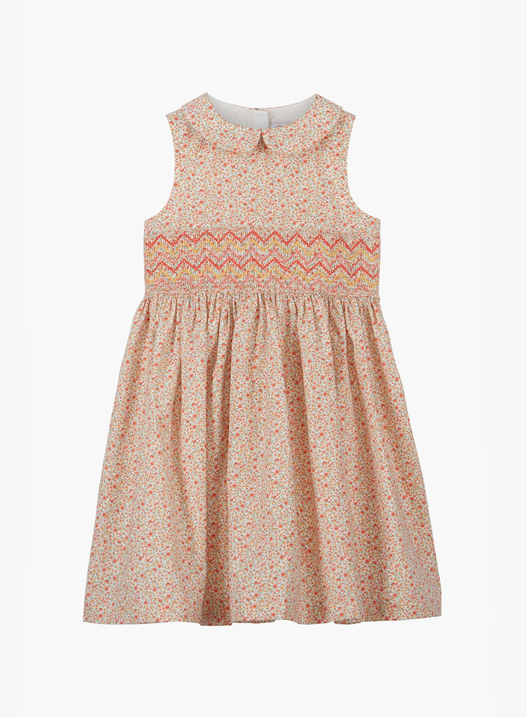 Confiture Girls Esme Floral Smocked Dress in Tangerine Floral ...