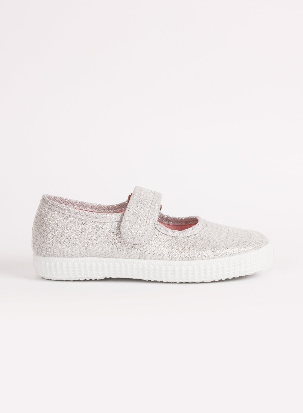 Hampton Canvas Martha Canvas Shoes in Silver | Trotters Childrenswear