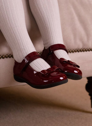 Hampton Classics Party Shoes Hampton Classics Elsa Shoes in Burgundy Patent - Trotters Childrenswear