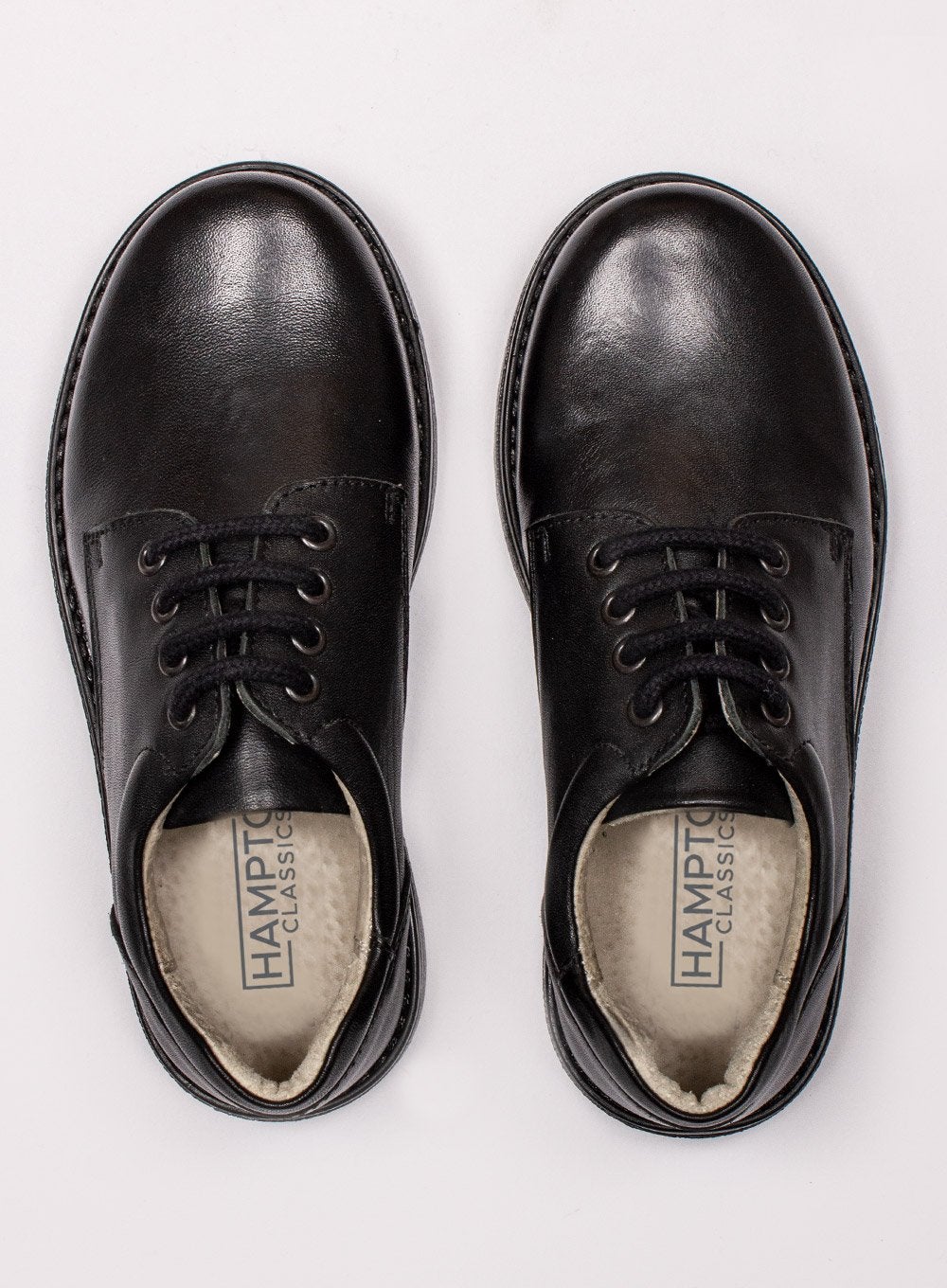 Hampton Classics Harry School Shoes in Black | Trotters Childrenswear