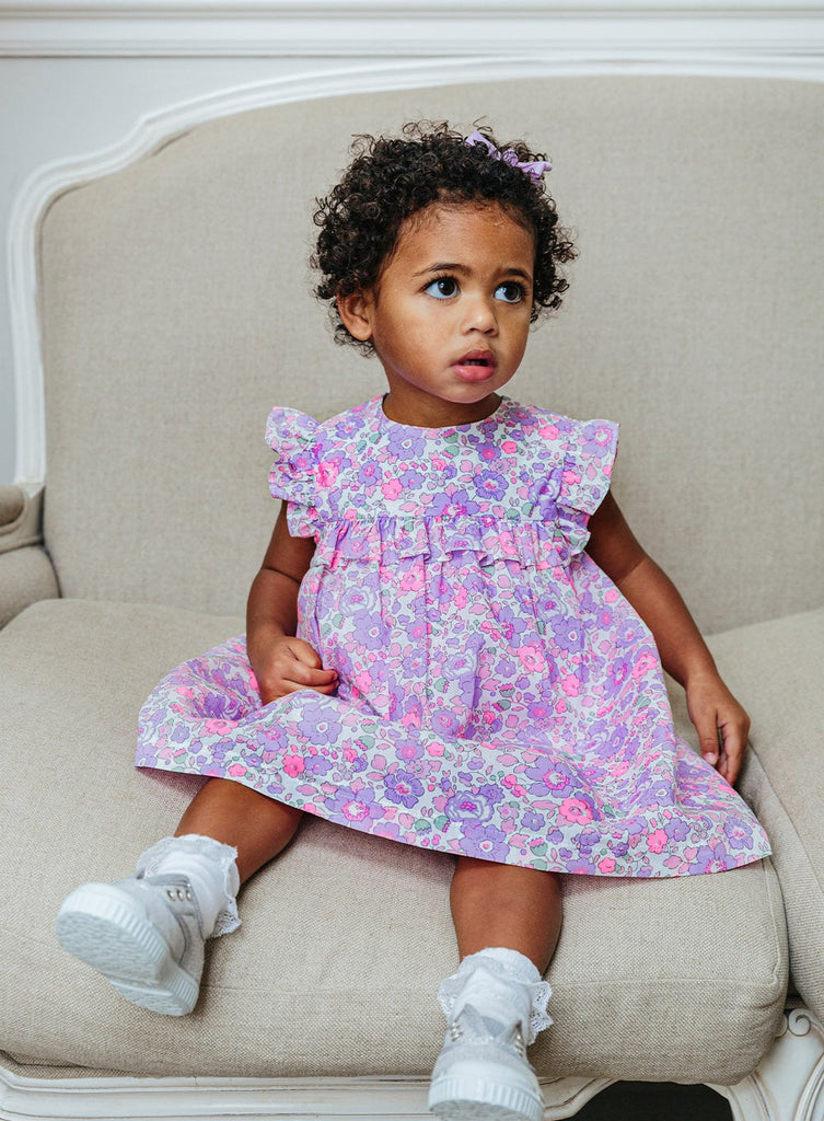 Lily Rose Baby Girls Betsy Ruffle Dress Lilac Betsy | Trotters London