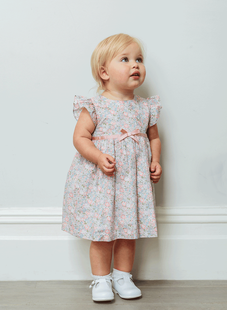 Lily Rose Baby Girls Michelle Frill Sleeve Dress in Pale Pink ...