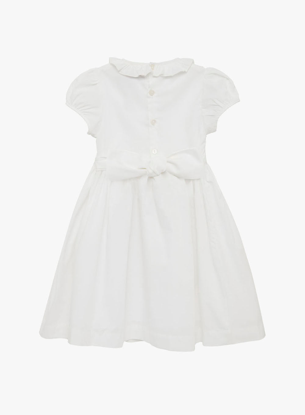 Lily Rose Girls Willow Rose Hand Smocked Dress White | Trotters