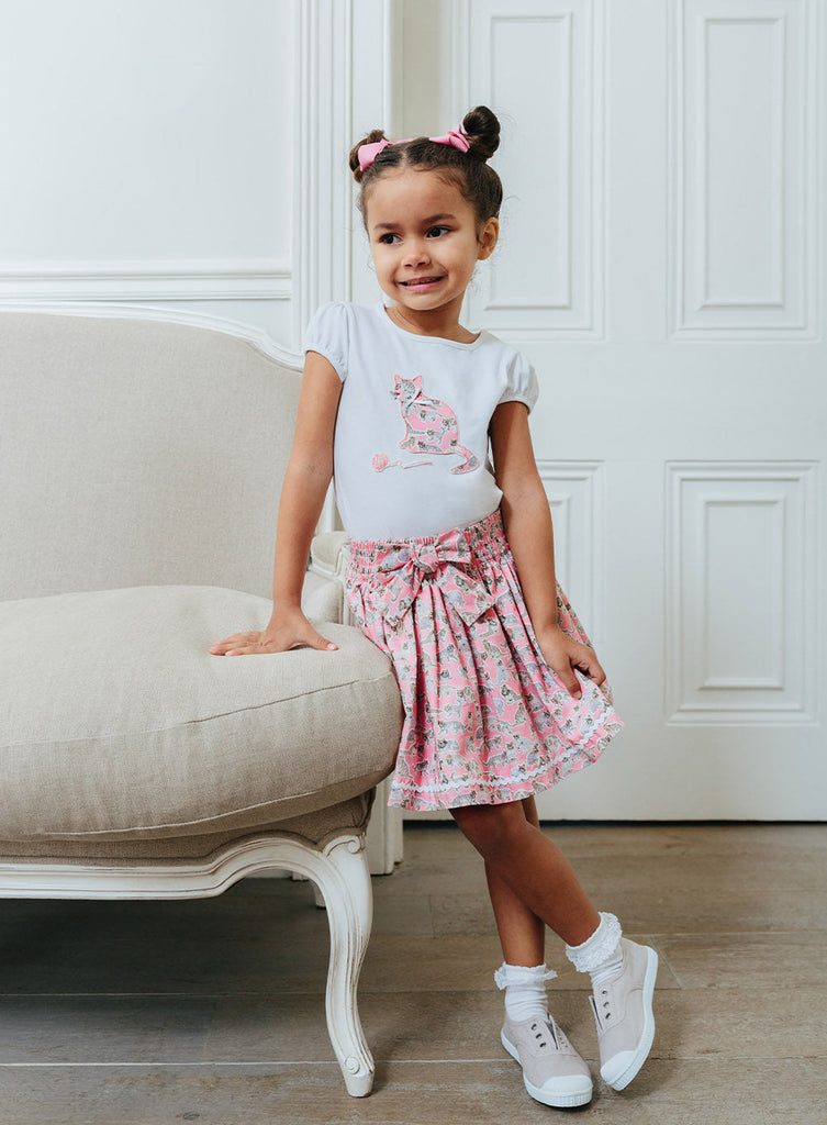 Lily Rose Girls Willoughby Bow Skirt Pink Willoughby | Trotters London