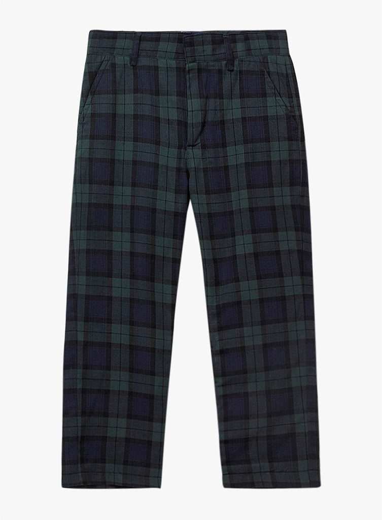 Thomas Brown Trousers Donald Trousers in Navy Tartan