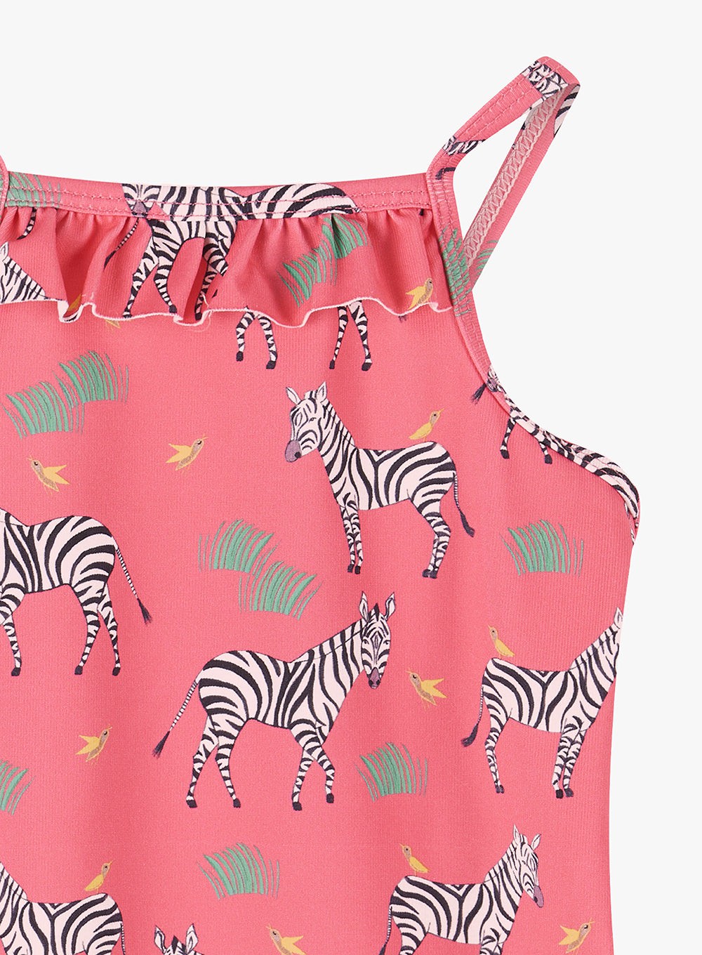 Funky Retro Pink Zebra Animal Skin Print Swimsuit Bodysuit