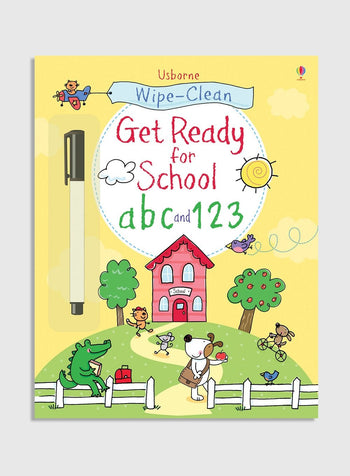 Usborne Book Wipe-Clean Get Ready for School ABC & 123 Book